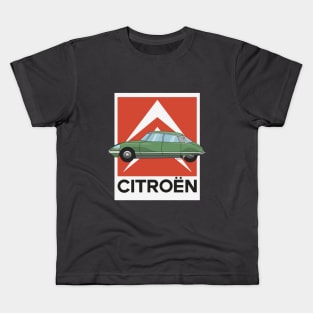 Citroen DS Green Illustration Kids T-Shirt